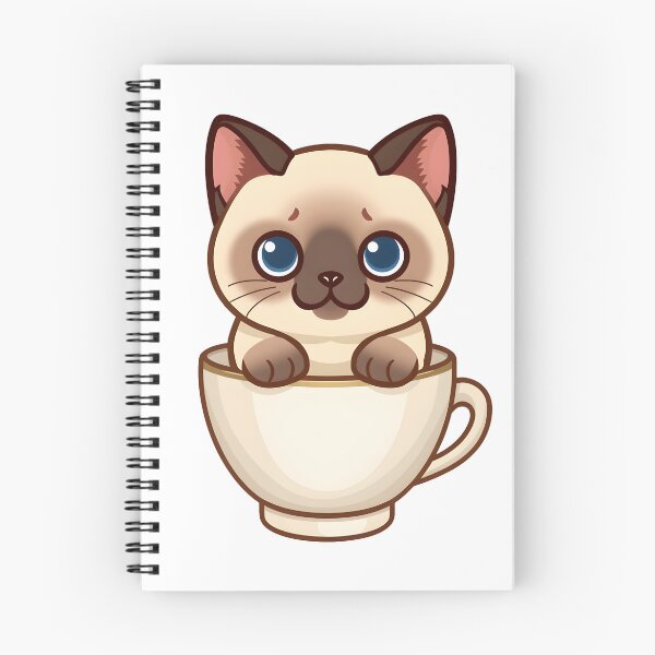Item preview, Cute Siamese Cat in a Cup Sticker | Cozy Cat Lover Design designed and sold by VINTOR-.