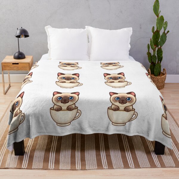 Item preview, Cute Siamese Cat in a Cup Sticker | Cozy Cat Lover Design designed and sold by VINTOR-.