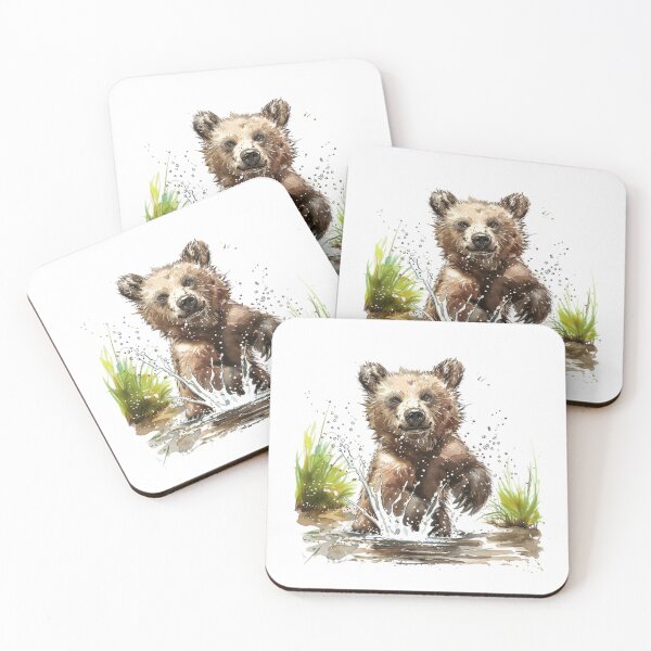 Item preview, Bear Cub | Cute Woodland Animal Watercolor Art designed and sold by Mandayartstudio.