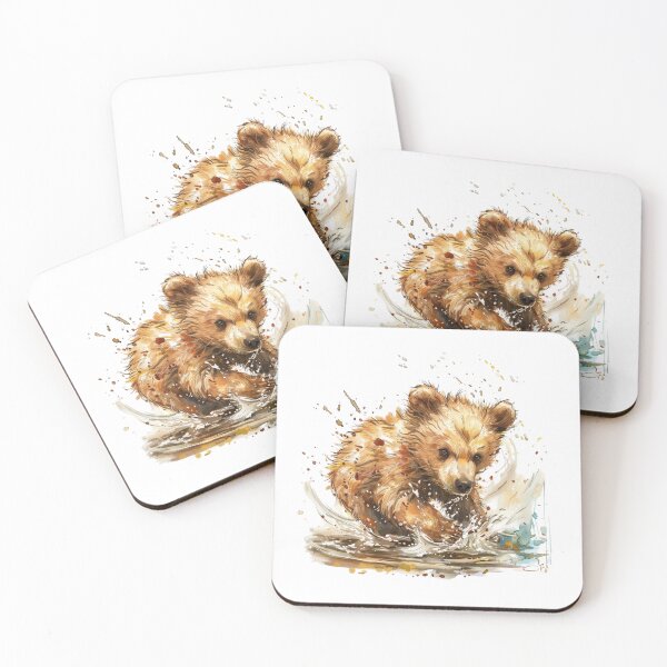 Item preview, Bear Cub | Cute Woodland Animal Watercolor Art designed and sold by Mandayartstudio.