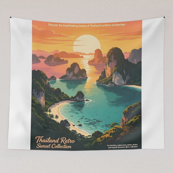 Item preview, Ang Thong Marine Park – Retro Sunset Poster designed and sold by Spirit of Siam.