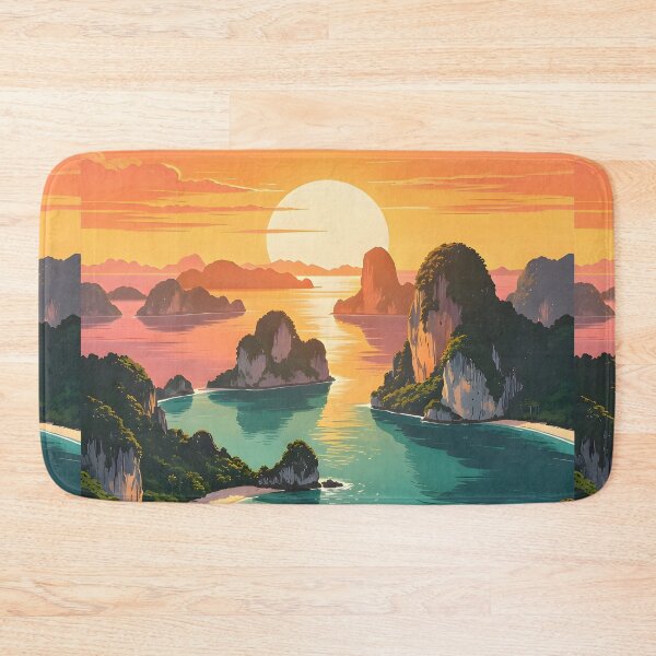 Item preview, Ang Thong Marine Park – Retro Sunset Poster designed and sold by Spirit of Siam.
