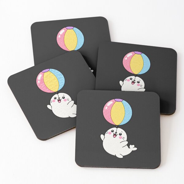 Item preview, Funny Seal Balancing Balloon Kawaii Embroidery Patch designed and sold by ColorSplash123.