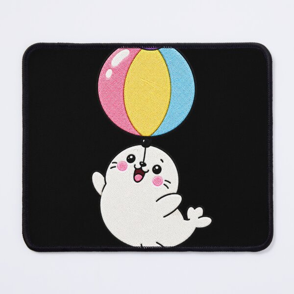 Item preview, Funny Seal Balancing Balloon Kawaii Embroidery Patch designed and sold by ColorSplash123.