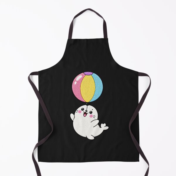 Item preview, Funny Seal Balancing Balloon Kawaii Embroidery Patch designed and sold by ColorSplash123.