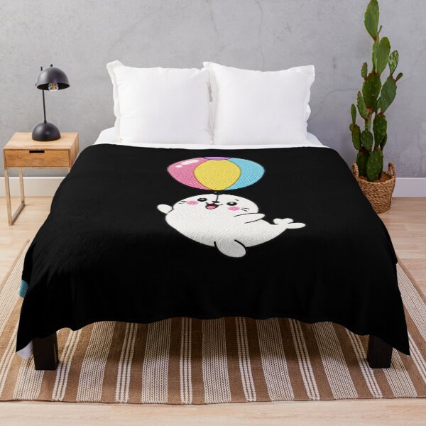 Item preview, Funny Seal Balancing Balloon Kawaii Embroidery Patch designed and sold by ColorSplash123.