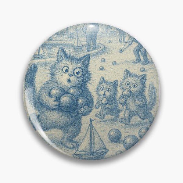 Item preview, Gustave, Nicky & Vicky  in the Tuileries - Blue Vintage Park Adventure (Fonula Series) designed and sold by FonulaBlue.