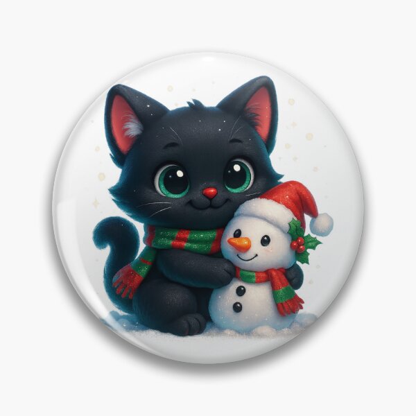 Item preview, Cat Cuddling Snowman | Kawaii Christmas Kitty and Snowman Friend | Cute Winter Cat designed and sold by PrintCreations9.