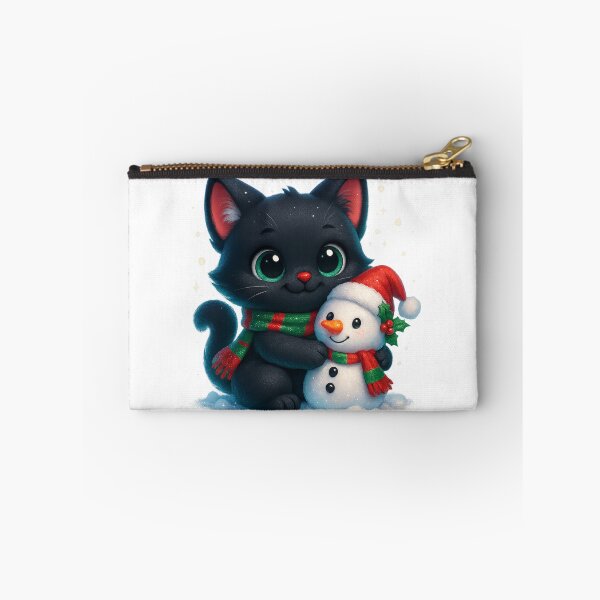 Item preview, Cat Cuddling Snowman | Kawaii Christmas Kitty and Snowman Friend | Cute Winter Cat designed and sold by PrintCreations9.