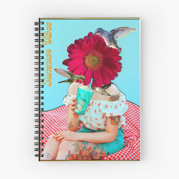 Item preview, Summer Vibes Hummingbird Picnic Girl – Retro Vintage Floral Collage designed and sold by tellia-kallisto.