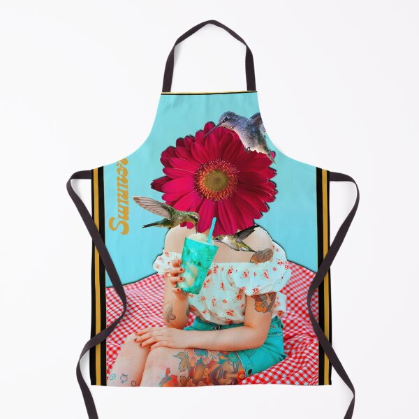 Item preview, Summer Vibes Hummingbird Picnic Girl – Retro Vintage Floral Collage designed and sold by tellia-kallisto.