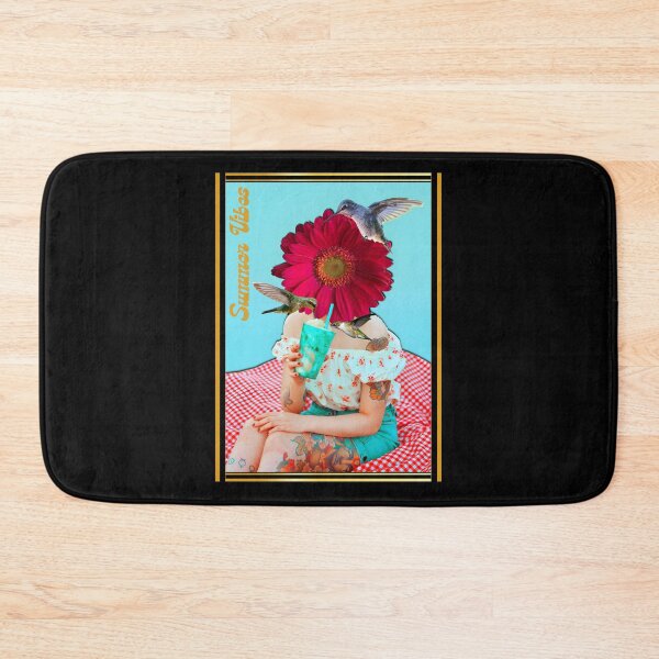 Item preview, Summer Vibes Hummingbird Picnic Girl – Retro Vintage Floral Collage designed and sold by tellia-kallisto.