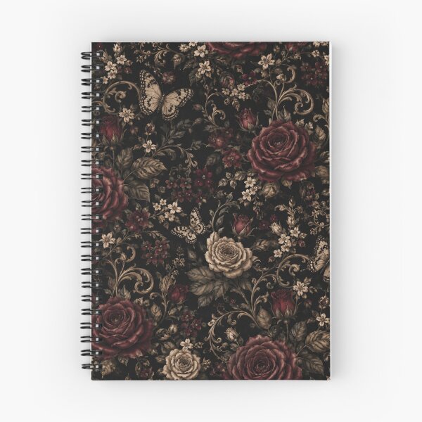 Item preview, Dark Moody Gothic Red Roses Butterflies Baroque Floral Pattern designed and sold by PACS0011.