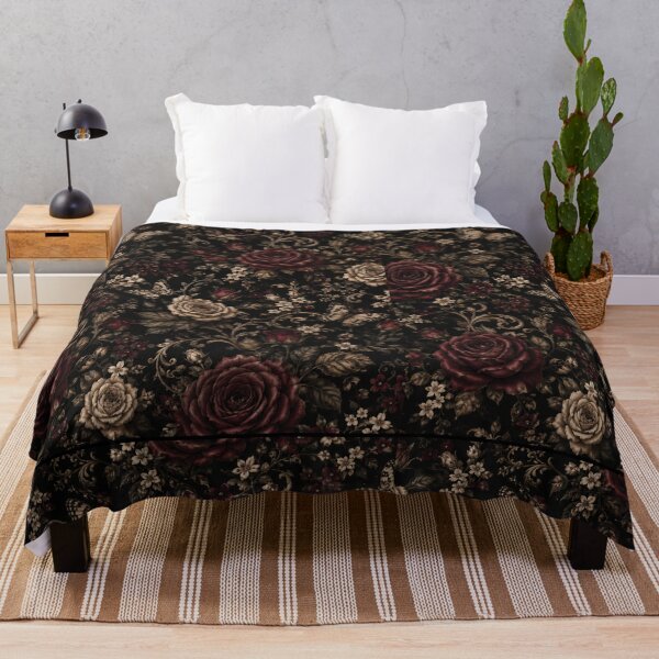 Item preview, Dark Moody Gothic Red Roses Butterflies Baroque Floral Pattern designed and sold by PACS0011.