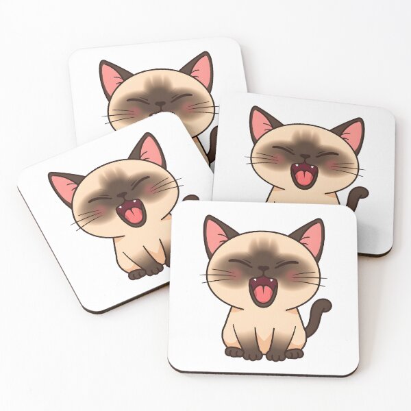 Item preview, Cute Yawning Siamese Cat Sticker | Sleepy Cat Lover Design designed and sold by VINTOR-.