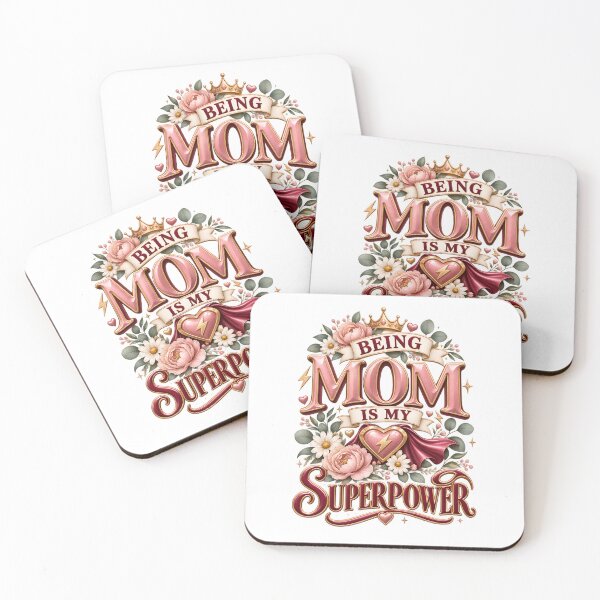 Item preview, Mom Is My Superpower Floral Superhero Emblem designed and sold by Chic_Clip_Craft.