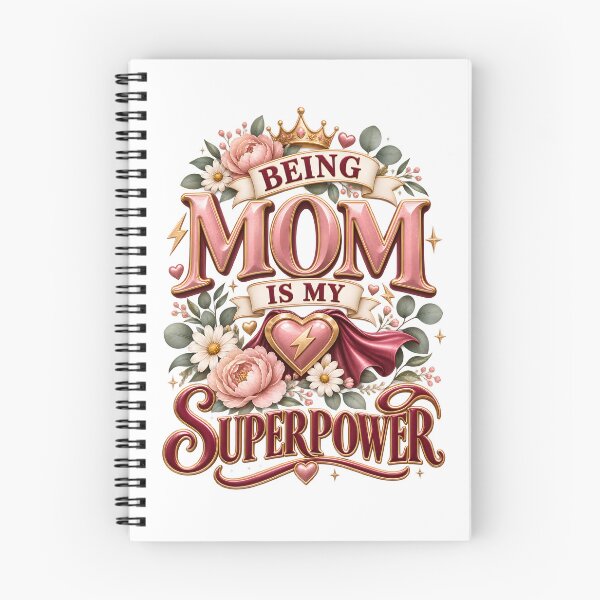 Item preview, Mom Is My Superpower Floral Superhero Emblem designed and sold by Chic_Clip_Craft.