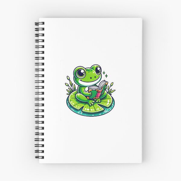 Item preview, Cute Reading Frog – Book Lover Frog on Lily Pad designed and sold by ChicClicker.