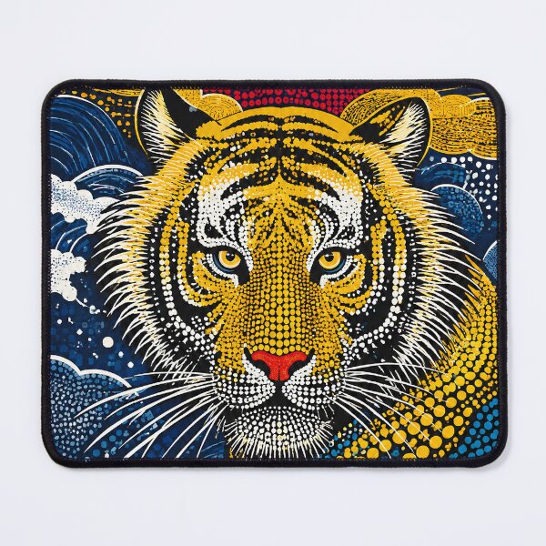 Item preview, Aboriginal Dot Painting Style Japanese Tiger Art Print designed and sold by infinitearte.