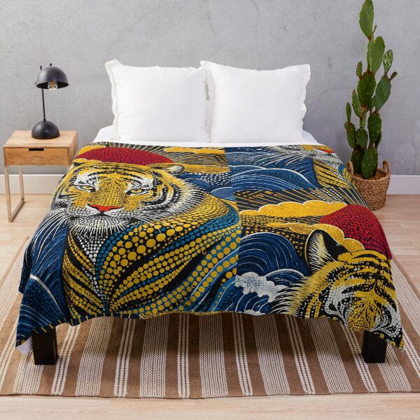 Item preview, Aboriginal Dot Painting Style Japanese Tiger Art Print designed and sold by infinitearte.
