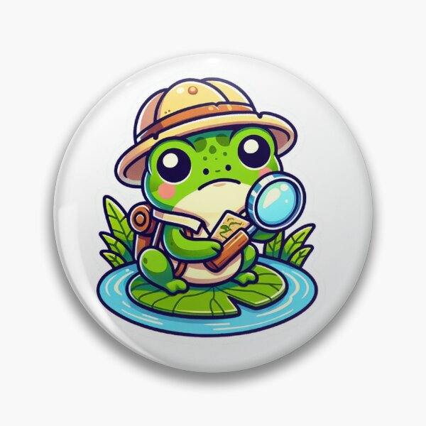 Item preview, Cute Safari Frog Explorer – Adventure Frog with Magnifying Glass designed and sold by ChicClicker.