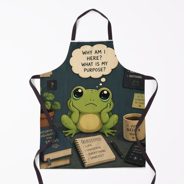 Item preview, Existential Frog – Cute Overthinking Frog designed and sold by ArtBySylvia.