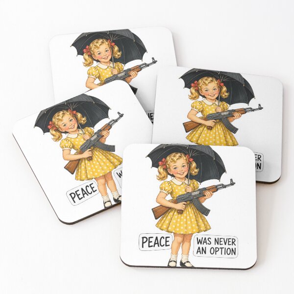 Item preview, Peace Was Never An Option Retro Girl Gun Meme Sarcastic Vintage Comic designed and sold by raedattia.