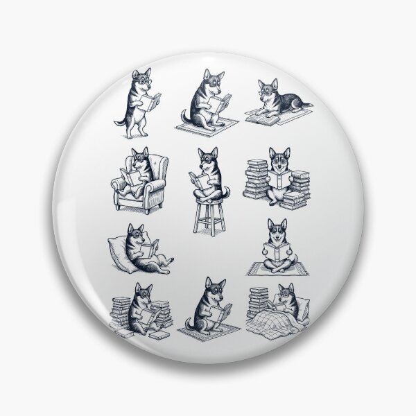 Item preview, Vintage Lancashire Heeler Book Reader Reading Dog Lover designed and sold by dian-rody-crest.