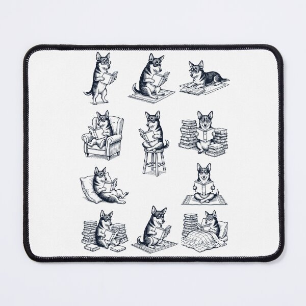 Item preview, Vintage Lancashire Heeler Book Reader Reading Dog Lover designed and sold by dian-rody-crest.