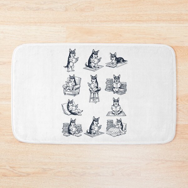 Item preview, Vintage Lancashire Heeler Book Reader Reading Dog Lover designed and sold by dian-rody-crest.