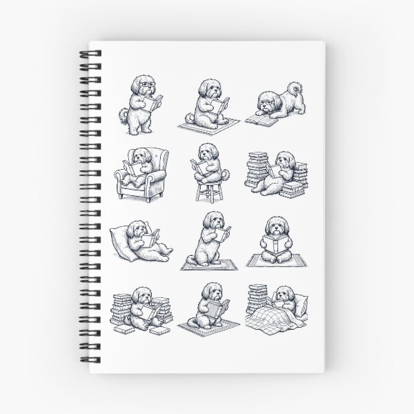 Item preview, Vintage Lhasa Apso Book Reader Reading Dog Lover designed and sold by dian-rody-crest.