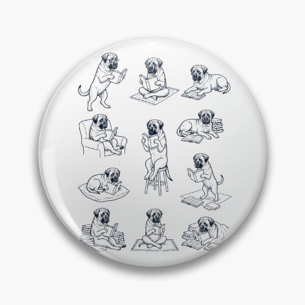 Item preview, Vintage Mastiff Book Reader Reading Dog Lover designed and sold by dian-rody-crest.
