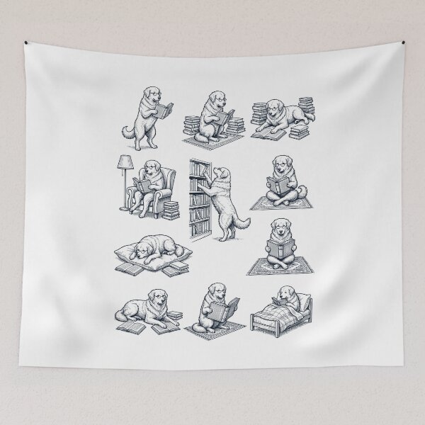 Item preview, Vintage Maremma Sheepdog Book Reader Reading Dog Lover designed and sold by dian-rody-crest.