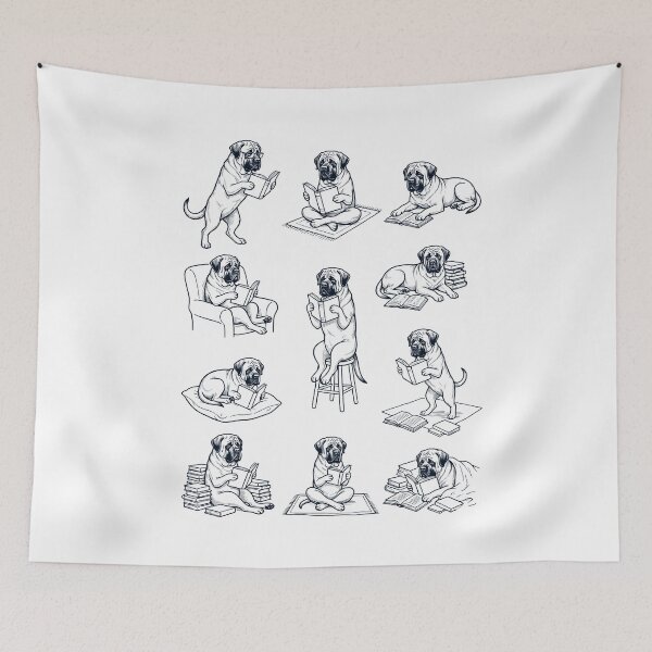 Item preview, Vintage Mastiff Book Reader Reading Dog Lover designed and sold by dian-rody-crest.