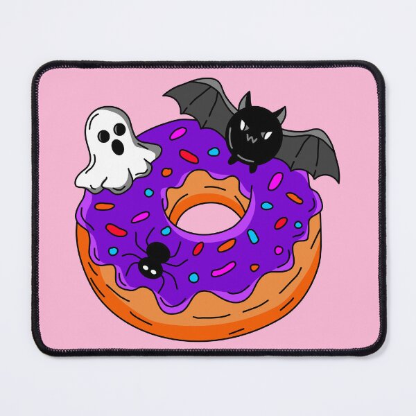 Item preview, Spooky Halloween Bakery Donut with Purple Glaze Ghost Bat and Spider Vector Illustration designed and sold by RS4you.