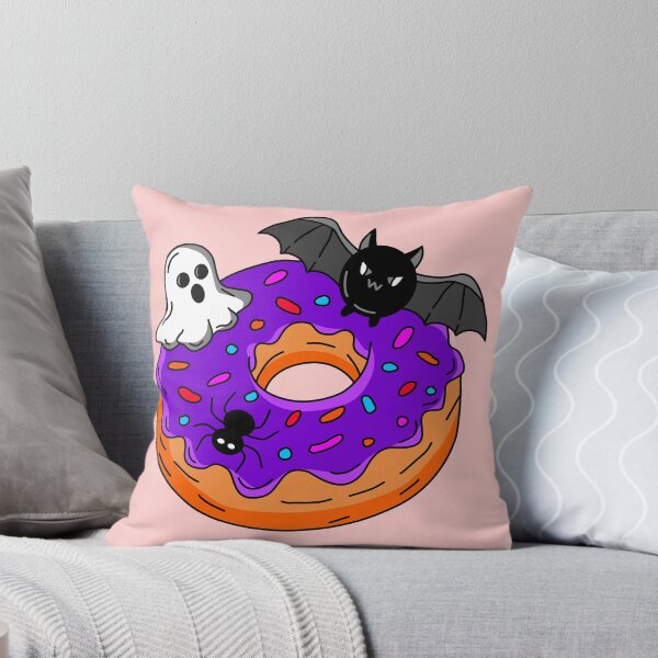 Item preview, Spooky Halloween Bakery Donut with Purple Glaze Ghost Bat and Spider Vector Illustration designed and sold by RS4you.