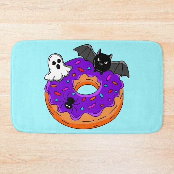 Item preview, Spooky Halloween Bakery Donut with Purple Glaze Ghost Bat and Spider Vector Illustration designed and sold by RS4you.