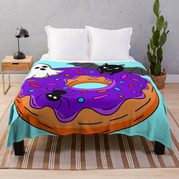Item preview, Spooky Halloween Bakery Donut with Purple Glaze Ghost Bat and Spider Vector Illustration designed and sold by RS4you.