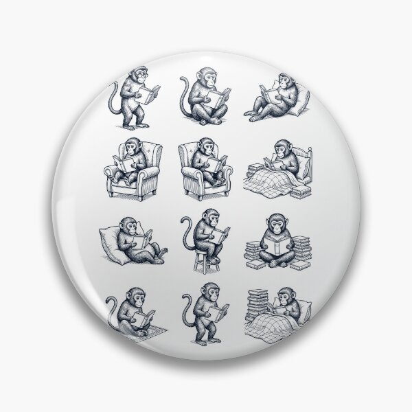 Item preview, Vintage Monkey Book Reader Reading Animal Lover designed and sold by dian-rody-crest.