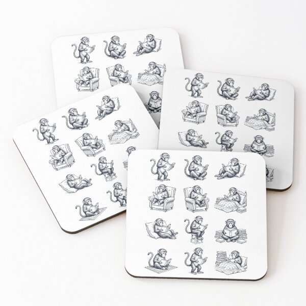Item preview, Vintage Monkey Book Reader Reading Animal Lover designed and sold by dian-rody-crest.
