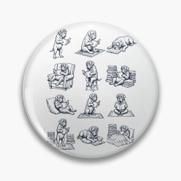 Item preview, Vintage Neapolitan Mastiff Book Reader Reading Dog Lover designed and sold by dian-rody-crest.