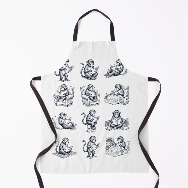 Item preview, Vintage Monkey Book Reader Reading Animal Lover designed and sold by dian-rody-crest.