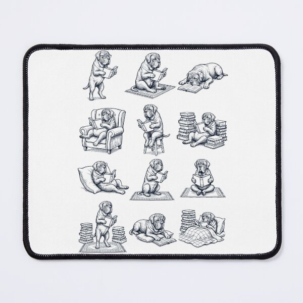 Item preview, Vintage Neapolitan Mastiff Book Reader Reading Dog Lover designed and sold by dian-rody-crest.
