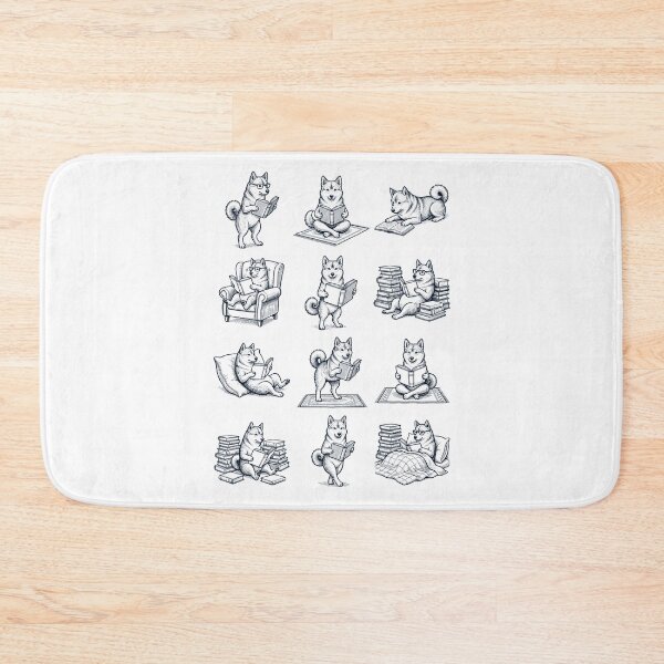 Item preview, Vintage Norwegian Buhund Book Reader Reading Dog Lover designed and sold by dian-rody-crest.