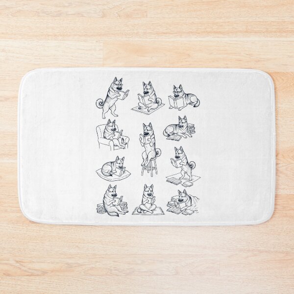 Item preview, Vintage Norwegian Elkhound Book Reader Reading Dog Lover designed and sold by dian-rody-crest.