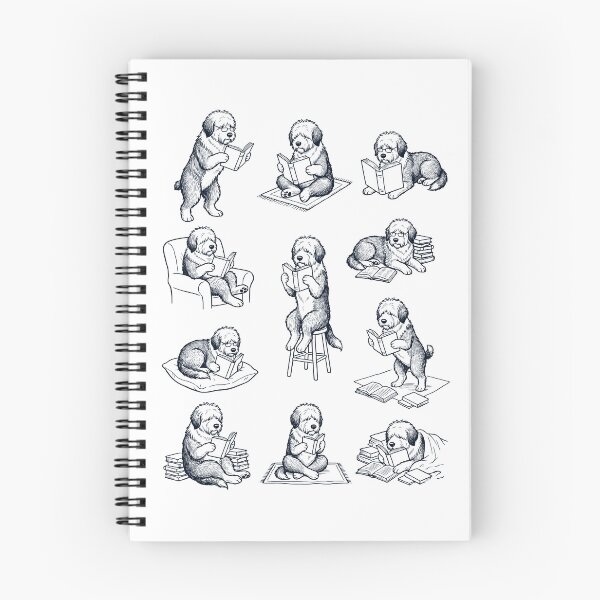 Item preview, Vintage Old English Sheepdog Book Reader Reading Dog Lover designed and sold by dian-rody-crest.
