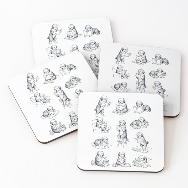 Item preview, Vintage Old English Sheepdog Book Reader Reading Dog Lover designed and sold by dian-rody-crest.
