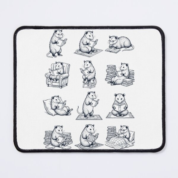 Item preview, Vintage Opossum Book Reader Reading Animal Lover designed and sold by dian-rody-crest.