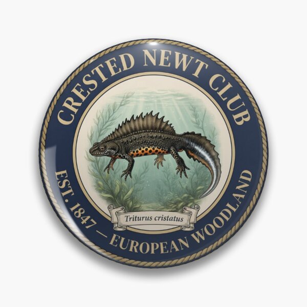 Item preview, Crested Newt Club Vintage Badge Pond Wildlife designed and sold by CalmCapy Co.