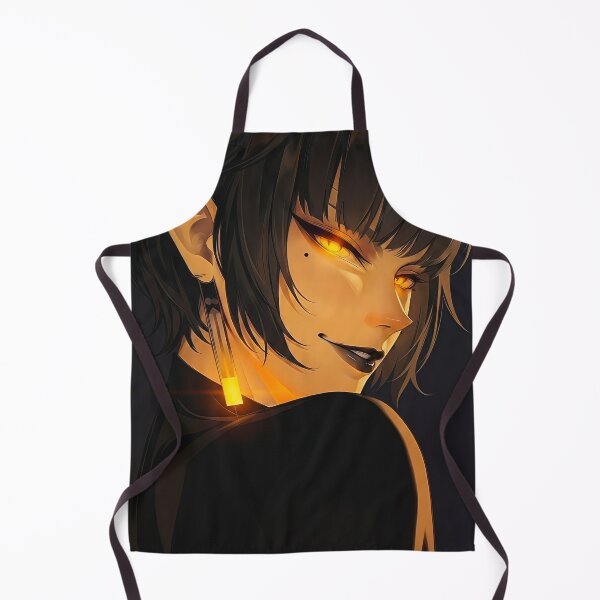 Item preview, Fiery Gaze Anime Girl with Glowing Eyes and Earrings designed and sold by abanoubnabil.
